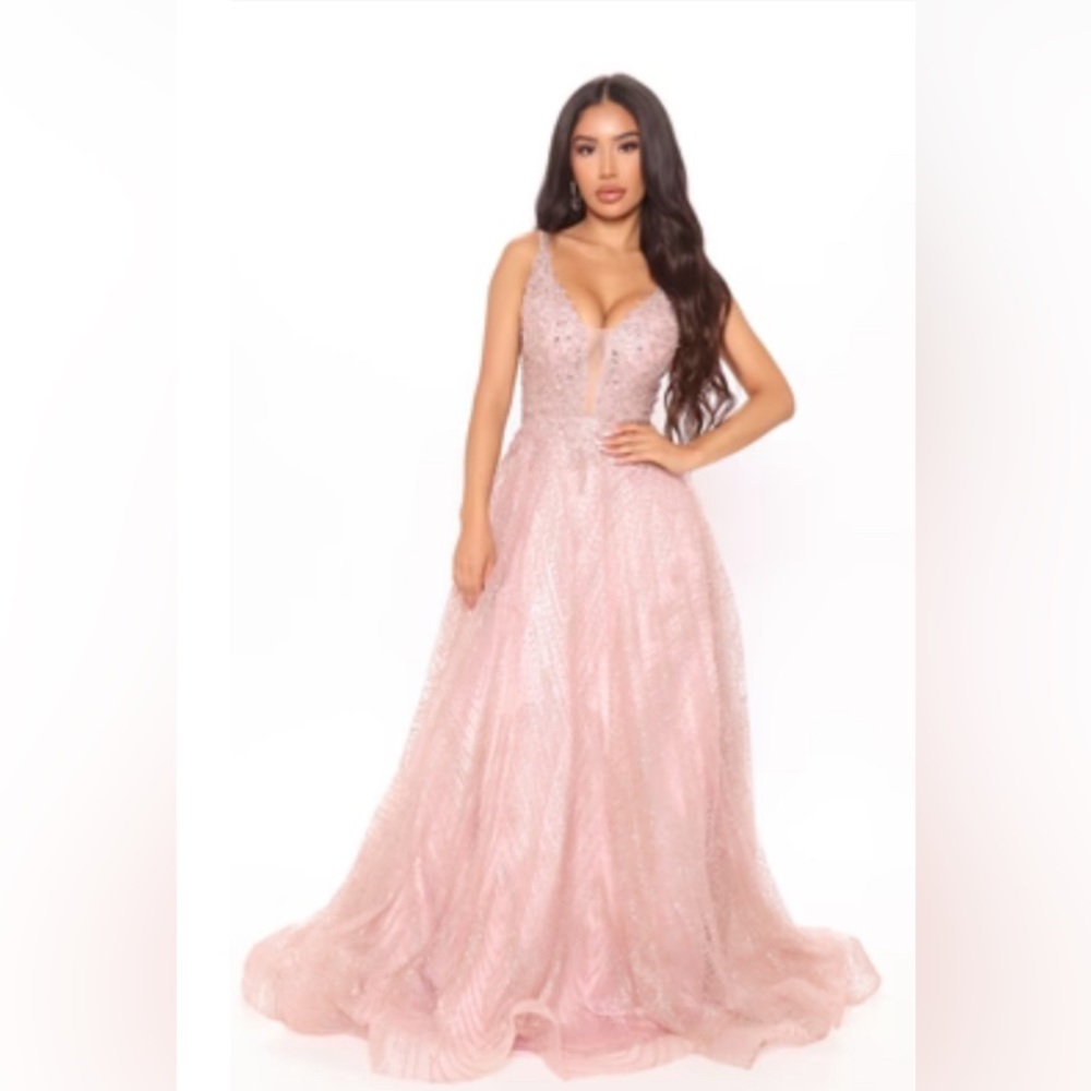 Embellished Maxi gown. Color is Rose. Size 8.